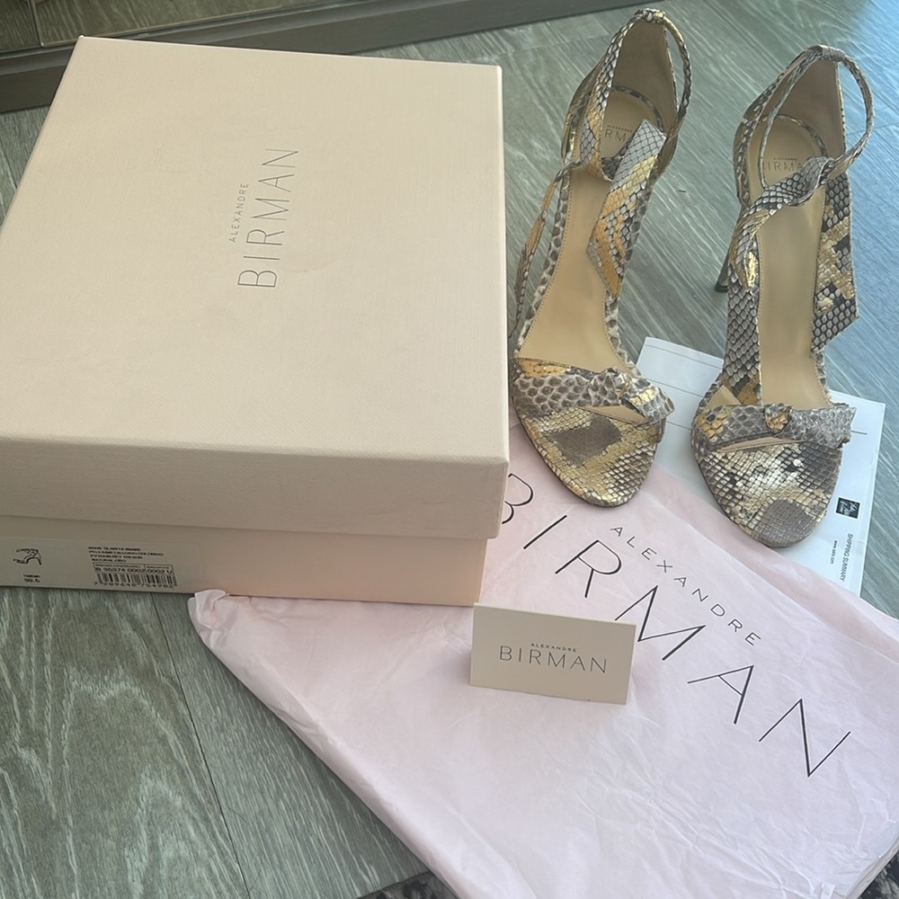 Alexandre Birman Clarita Python Wave-Heel Sandals - image 4